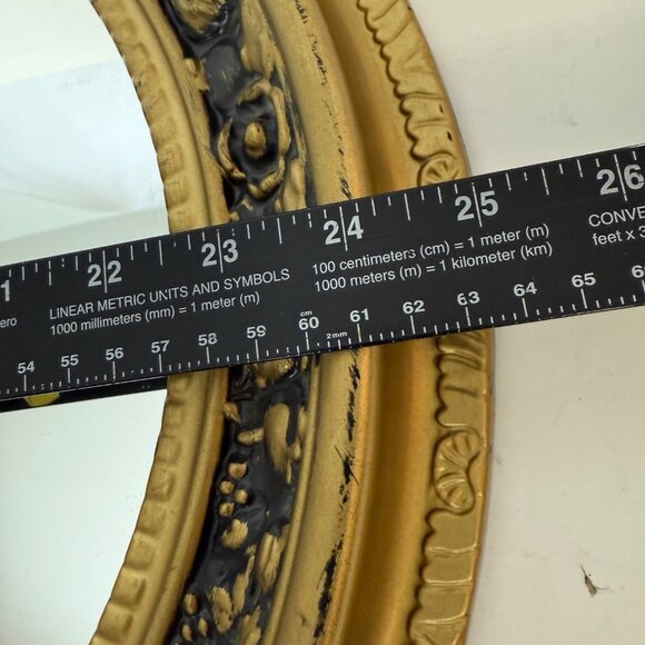 Oval Gold Wall Mirror VTG Ornate Decorative Vanity Hollywood Regency Home Decor - Picture 9 of 16